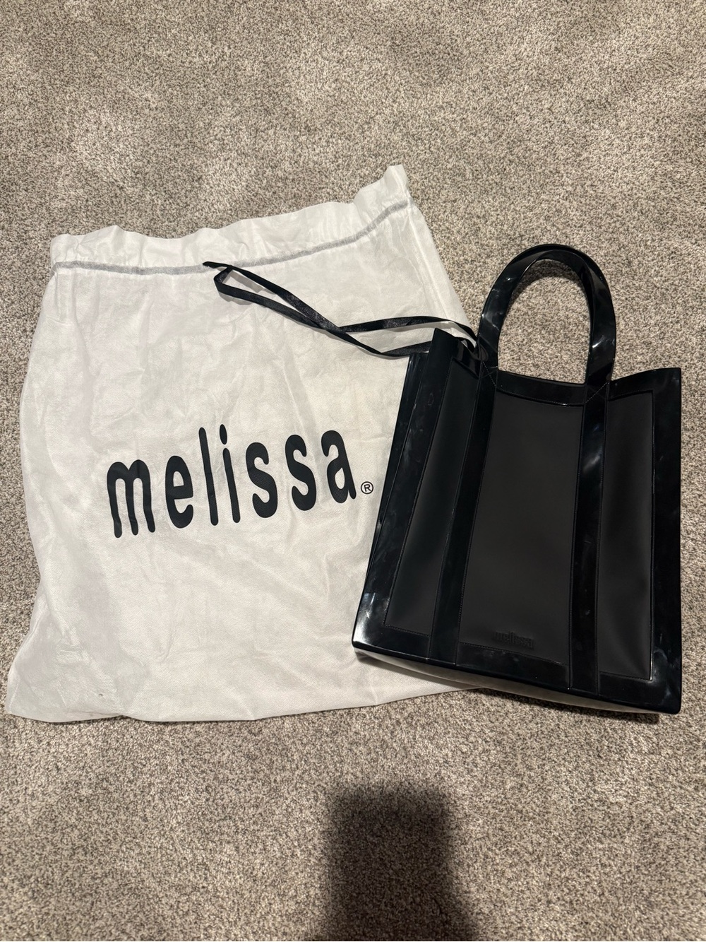 Melissa Black Glossy Jelly Tote